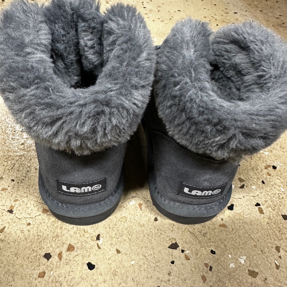 Lamo Gray Fur-Lined Boots